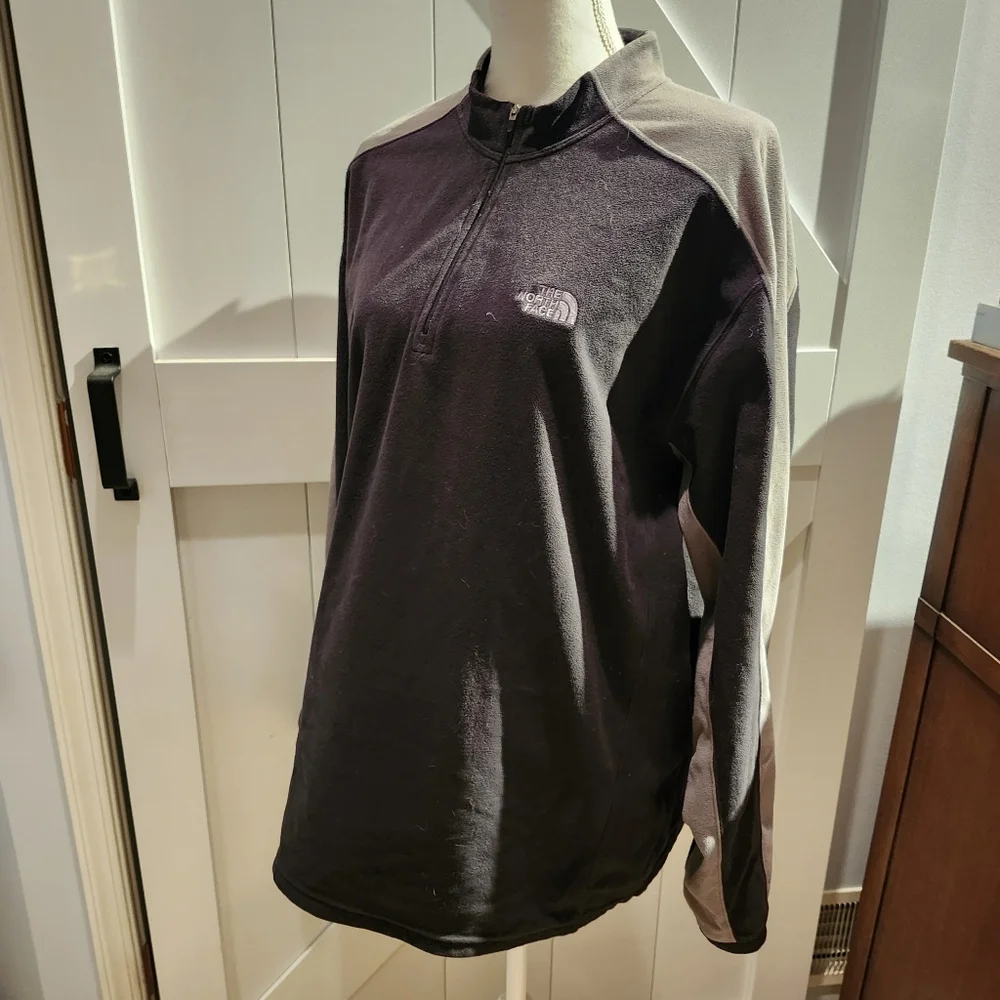 The North Face Men's Black and Gray Half-Zip Jacket Xl